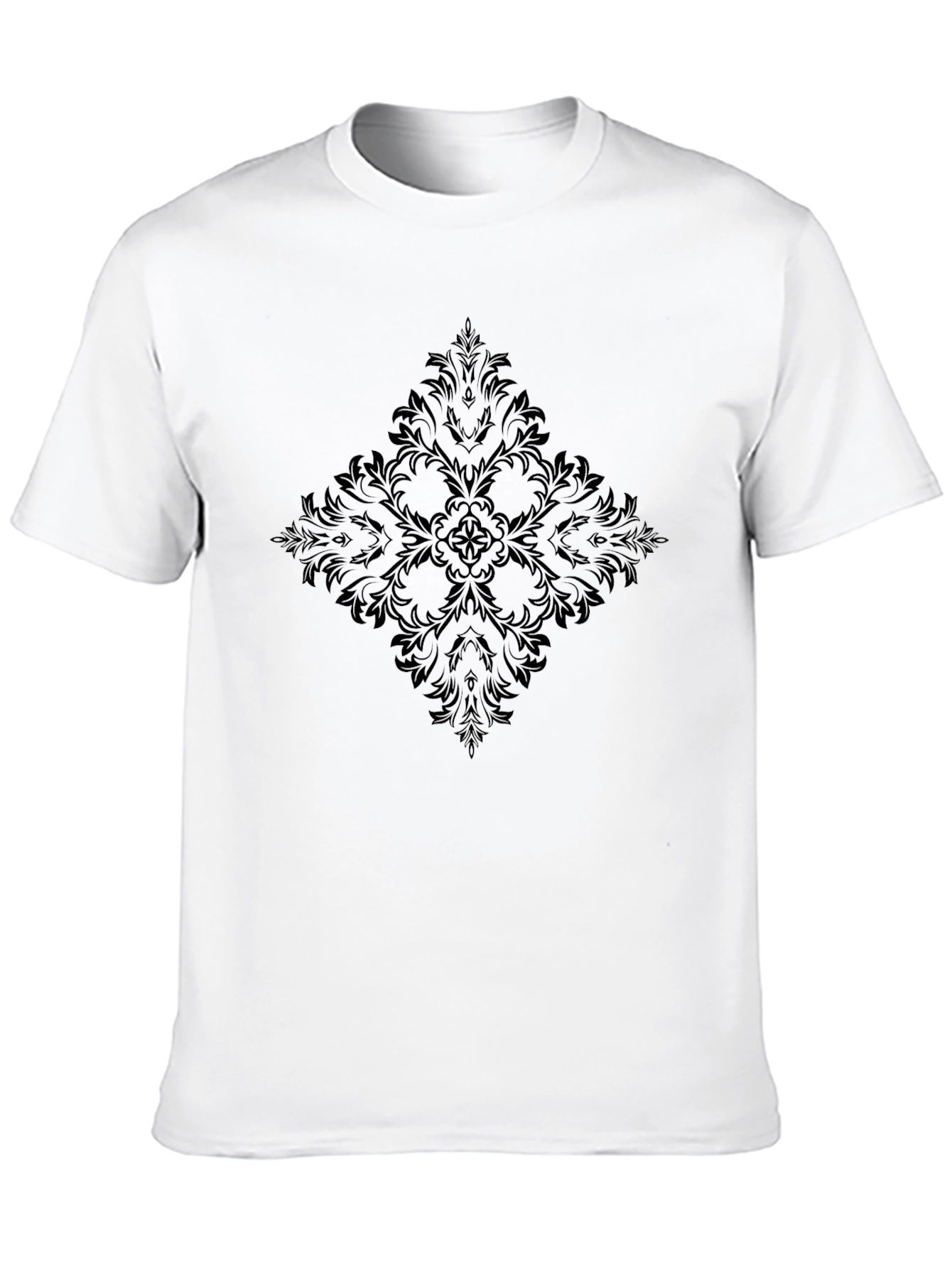 Black T-Shirt with Dark Floral Design