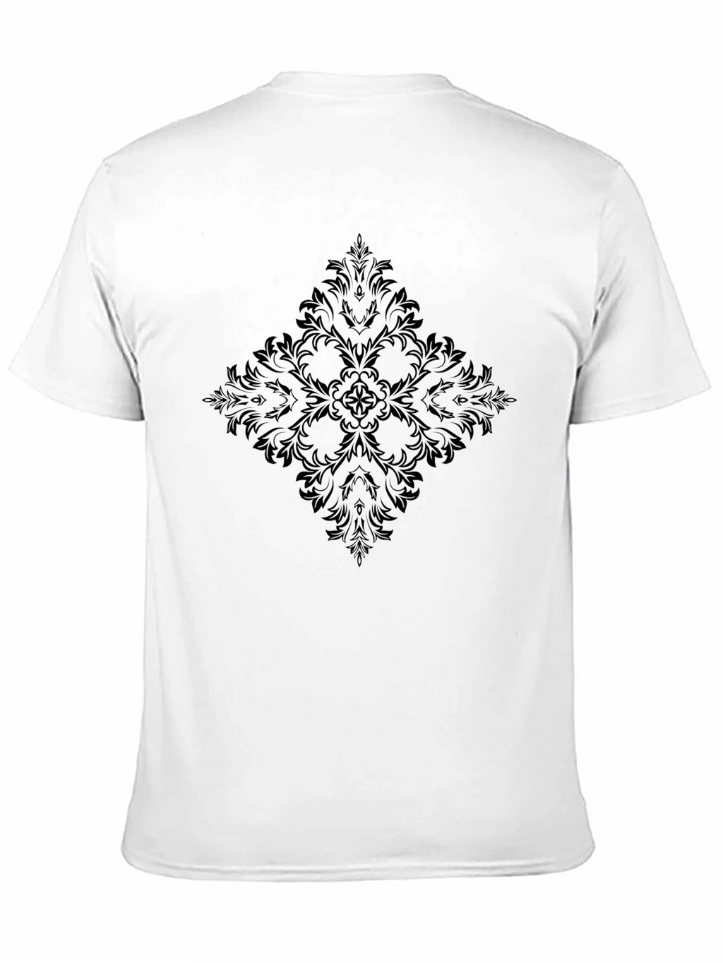 Black T-Shirt with Dark Floral Design