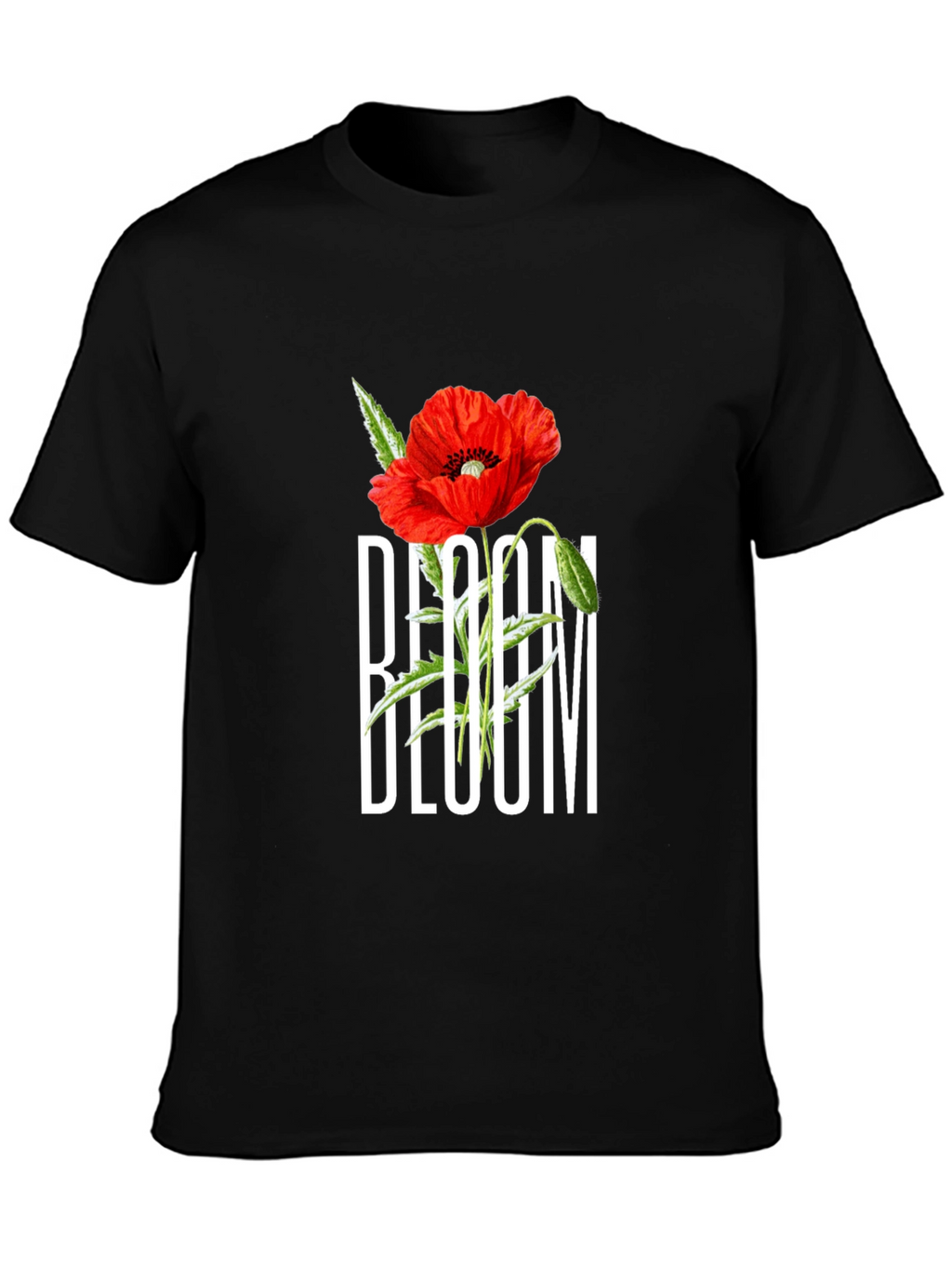 Bloom Graphic T-Shirt - Black Cotton Tee