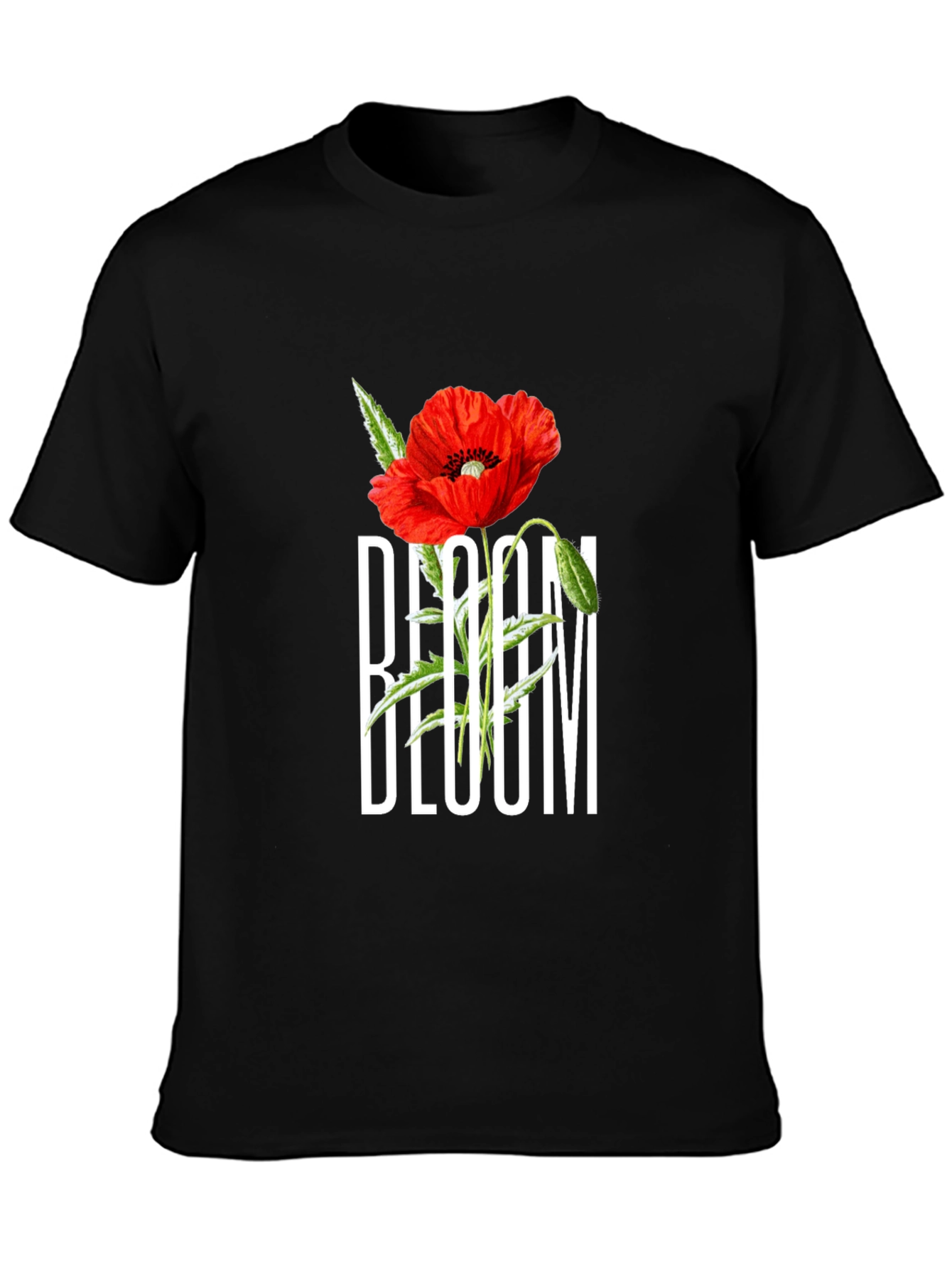 Bloom Graphic T-Shirt - Black Cotton Tee