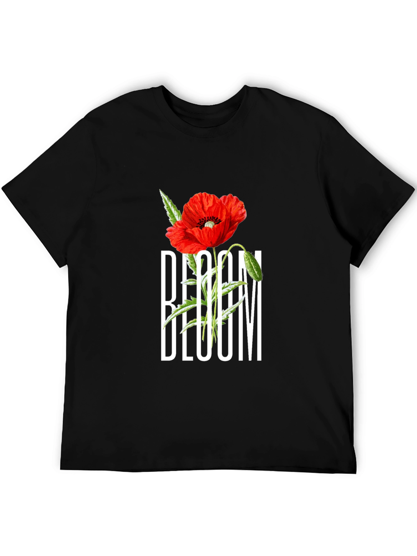Bloom Graphic T-Shirt - Black Cotton Tee