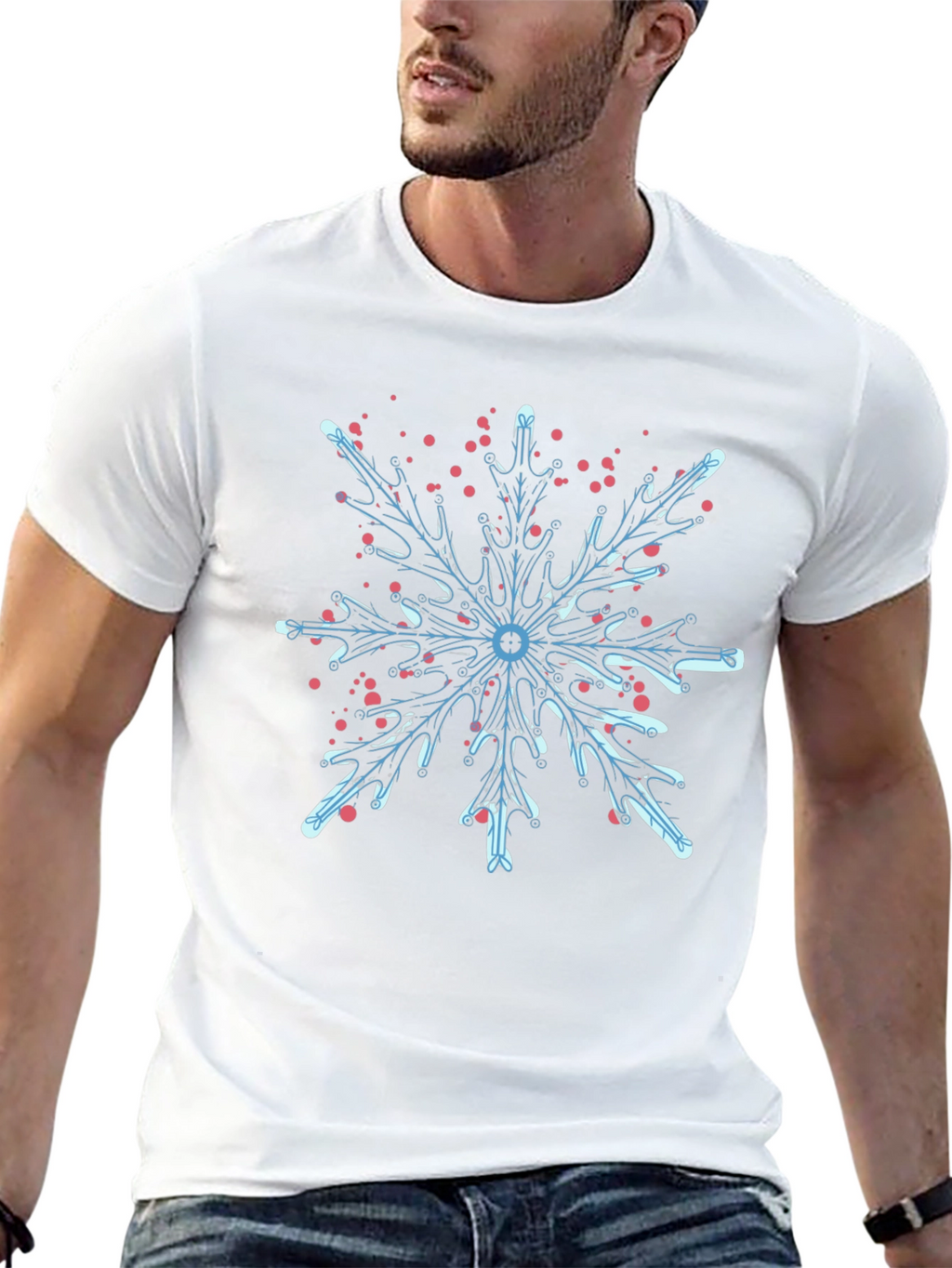 Snowflake Graphic T-Shirt - Cool Winter Design