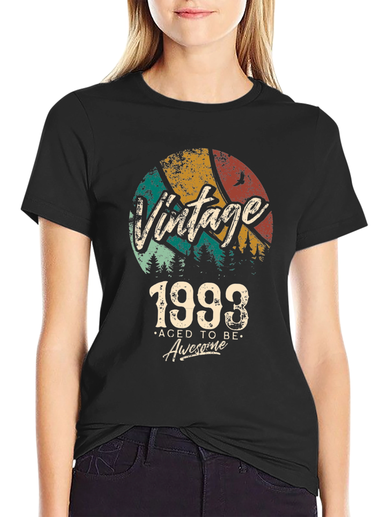 Vintage 1993 Aged to Be Awesome Black T-Shirt