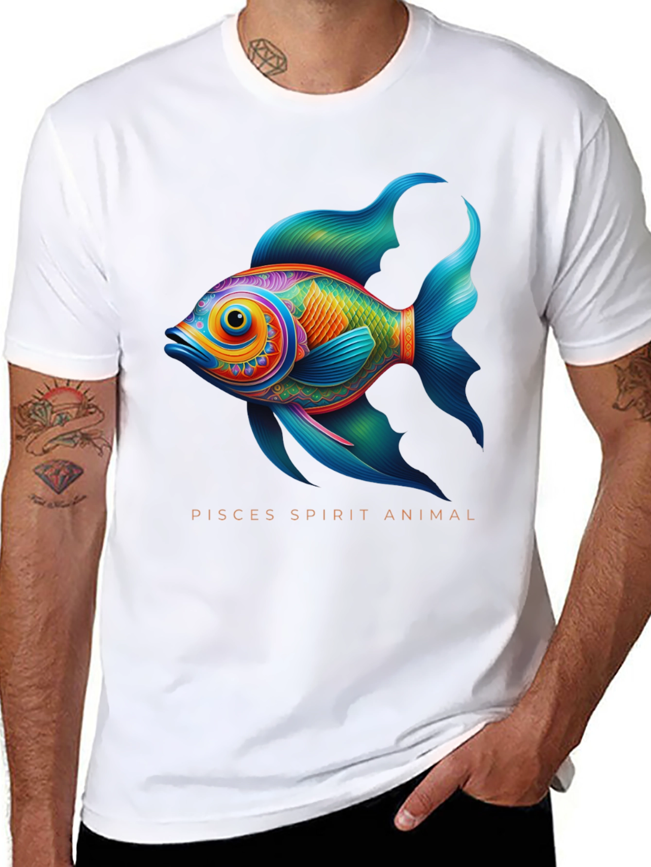 Pisces Spirit Animal Graphic T-Shirt - Artistic Design
