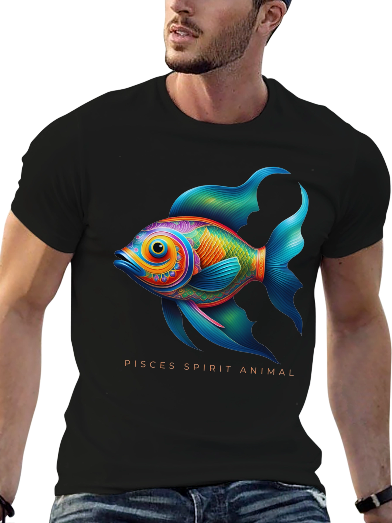 Pisces Spirit Animal Graphic T-Shirt - Artistic Design