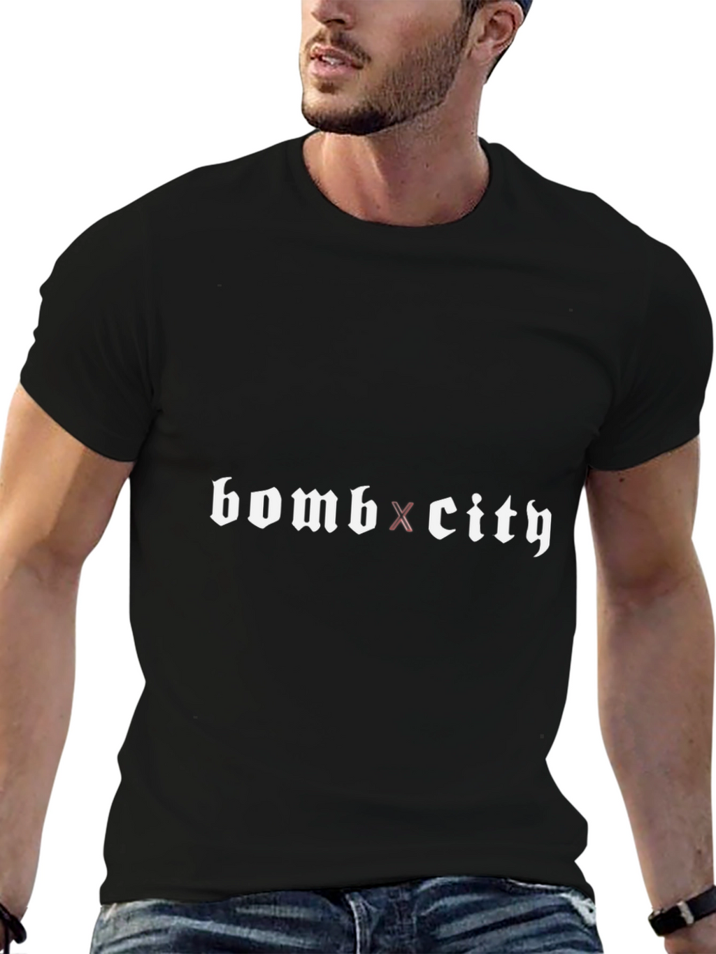 Bomb City Graphic Tee - Black Cotton Blend