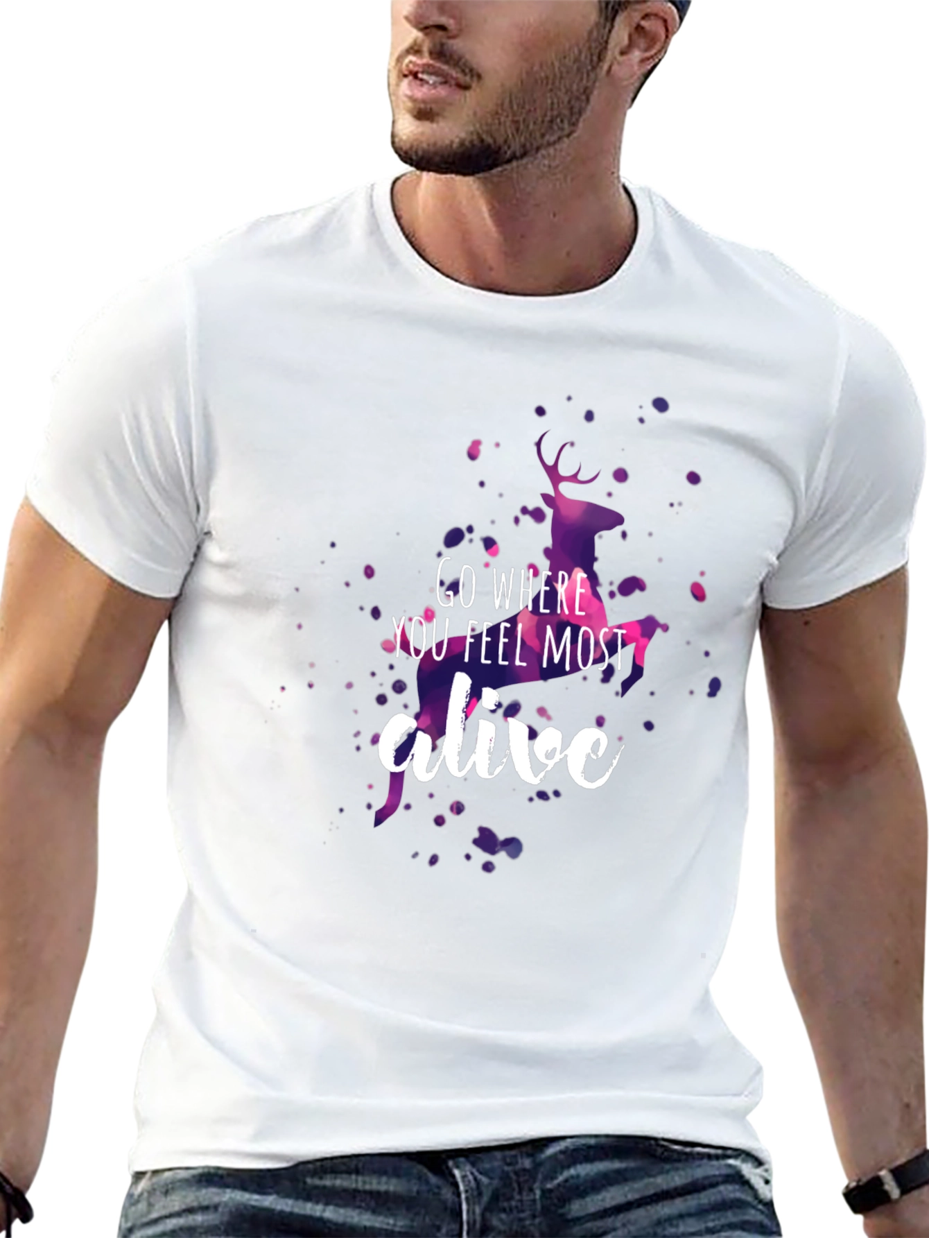 Go Where You Feel Most Alive Deer Graphic Tee