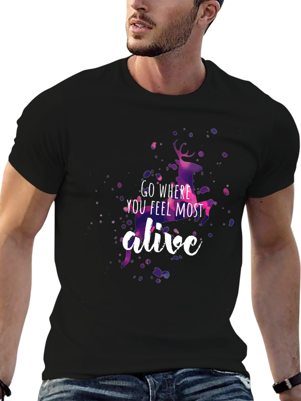 Go Where You Feel Most Alive Deer Graphic Tee