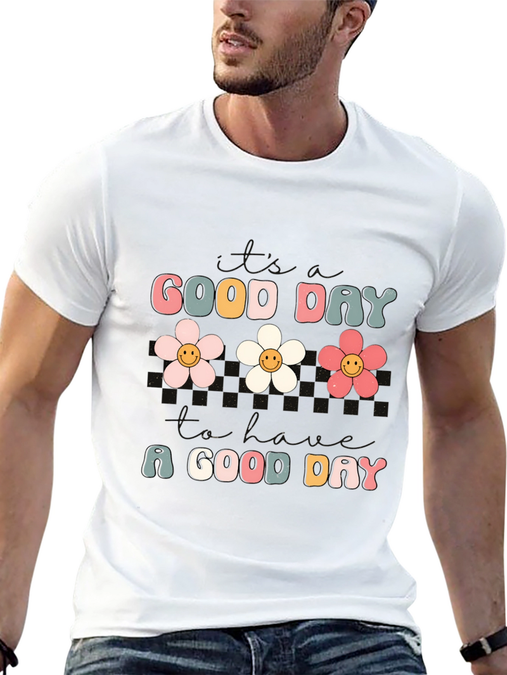 Good Day Flower Graphic Tee - Trendy Comfort