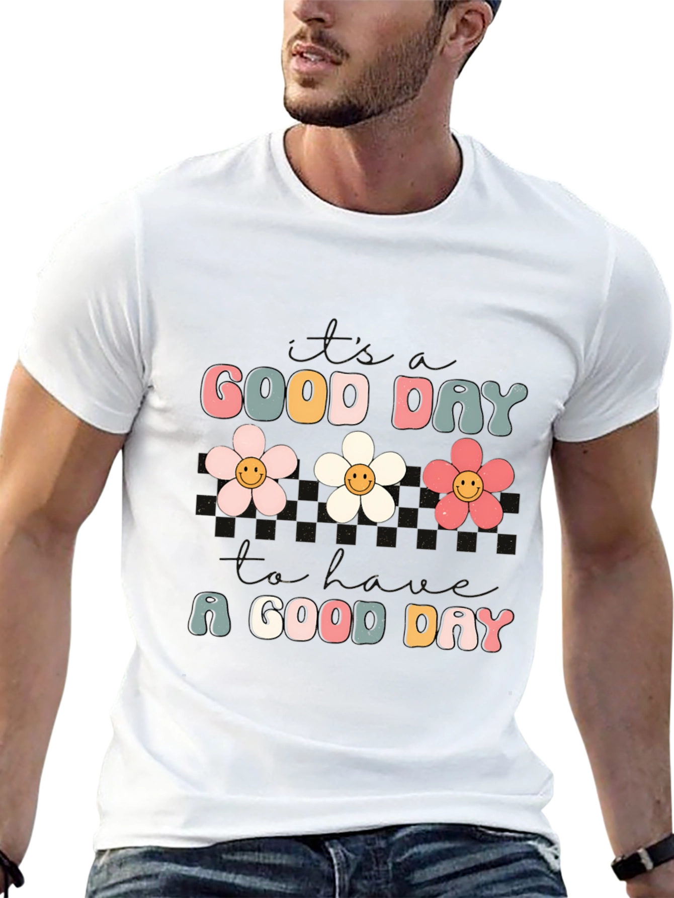 Good Day Flower Graphic Tee - Trendy Comfort