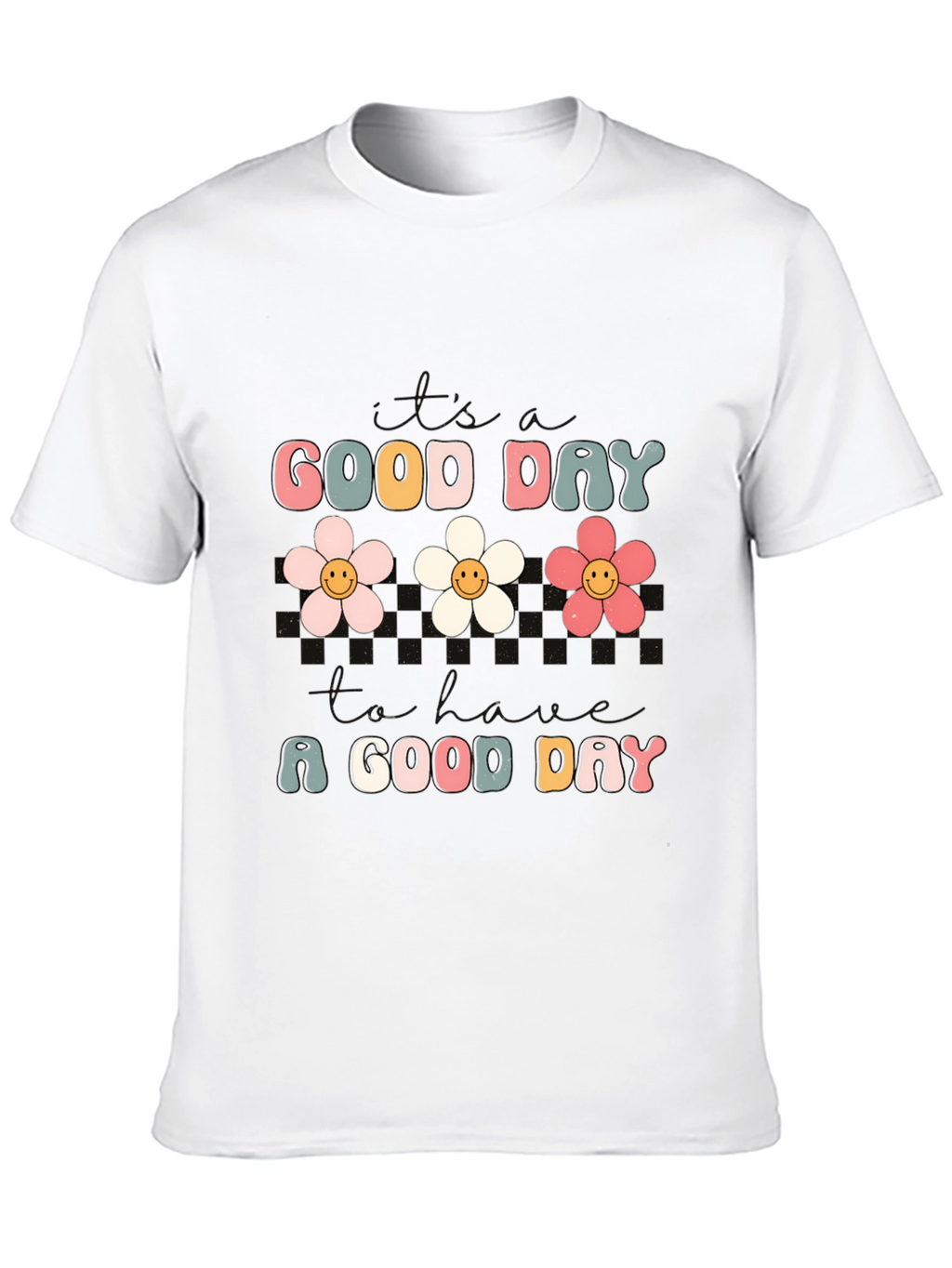 Good Day Flower Graphic Tee - Trendy Comfort