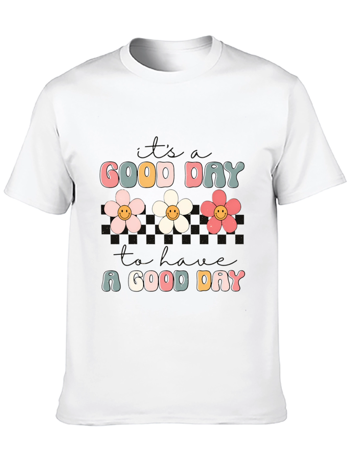 Good Day Flower Graphic Tee - Trendy Comfort