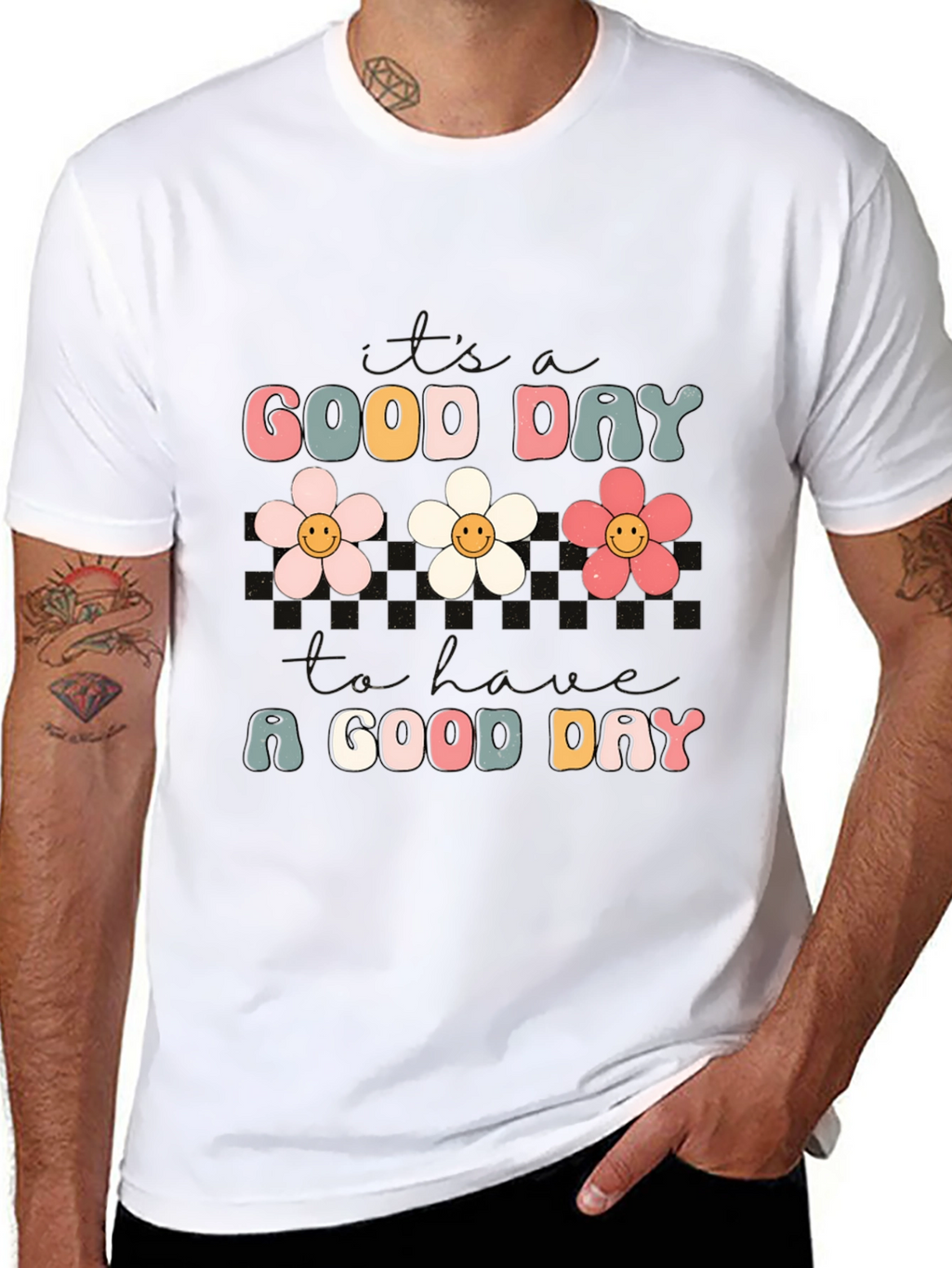 Good Day Flower Graphic Tee - Trendy Comfort