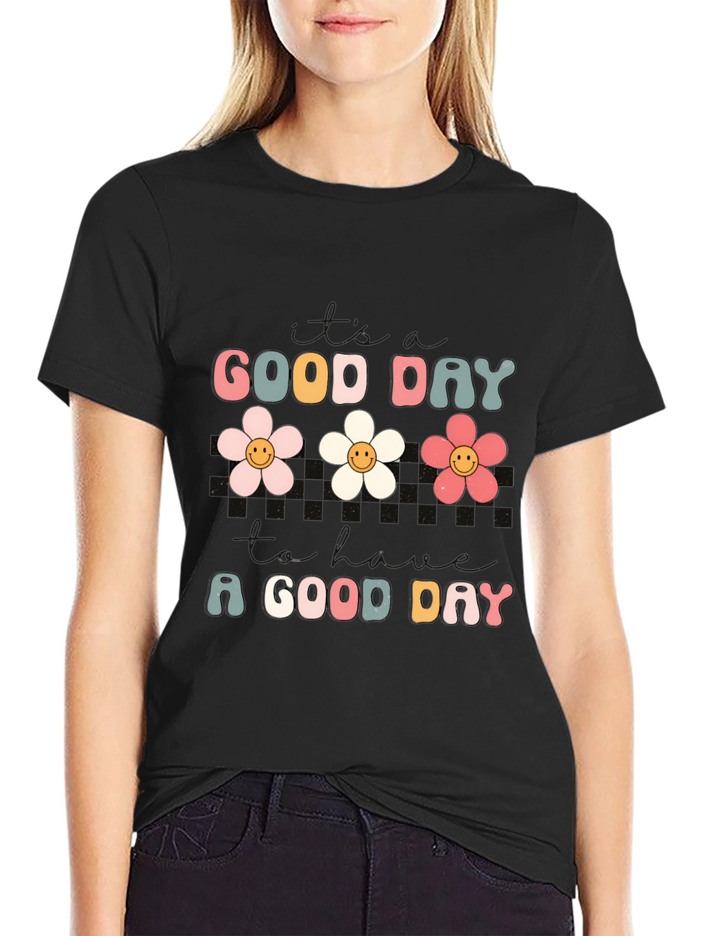 Good Day Flower Graphic Tee - Trendy Comfort