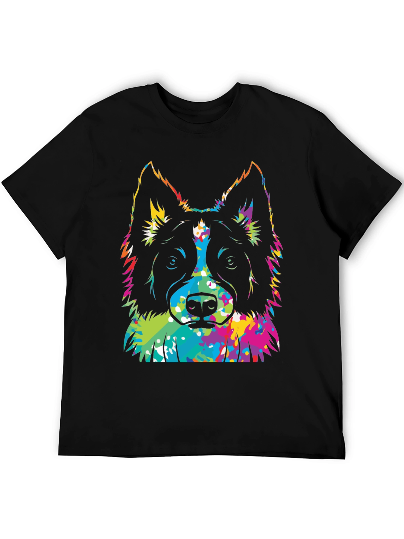 Colorful Dog Graphic T-Shirt – Vibrant Dog Lover Statement Tee