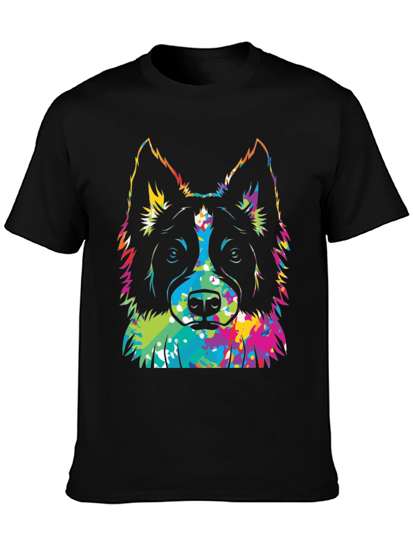 Colorful Dog Graphic T-Shirt – Vibrant Dog Lover Statement Tee