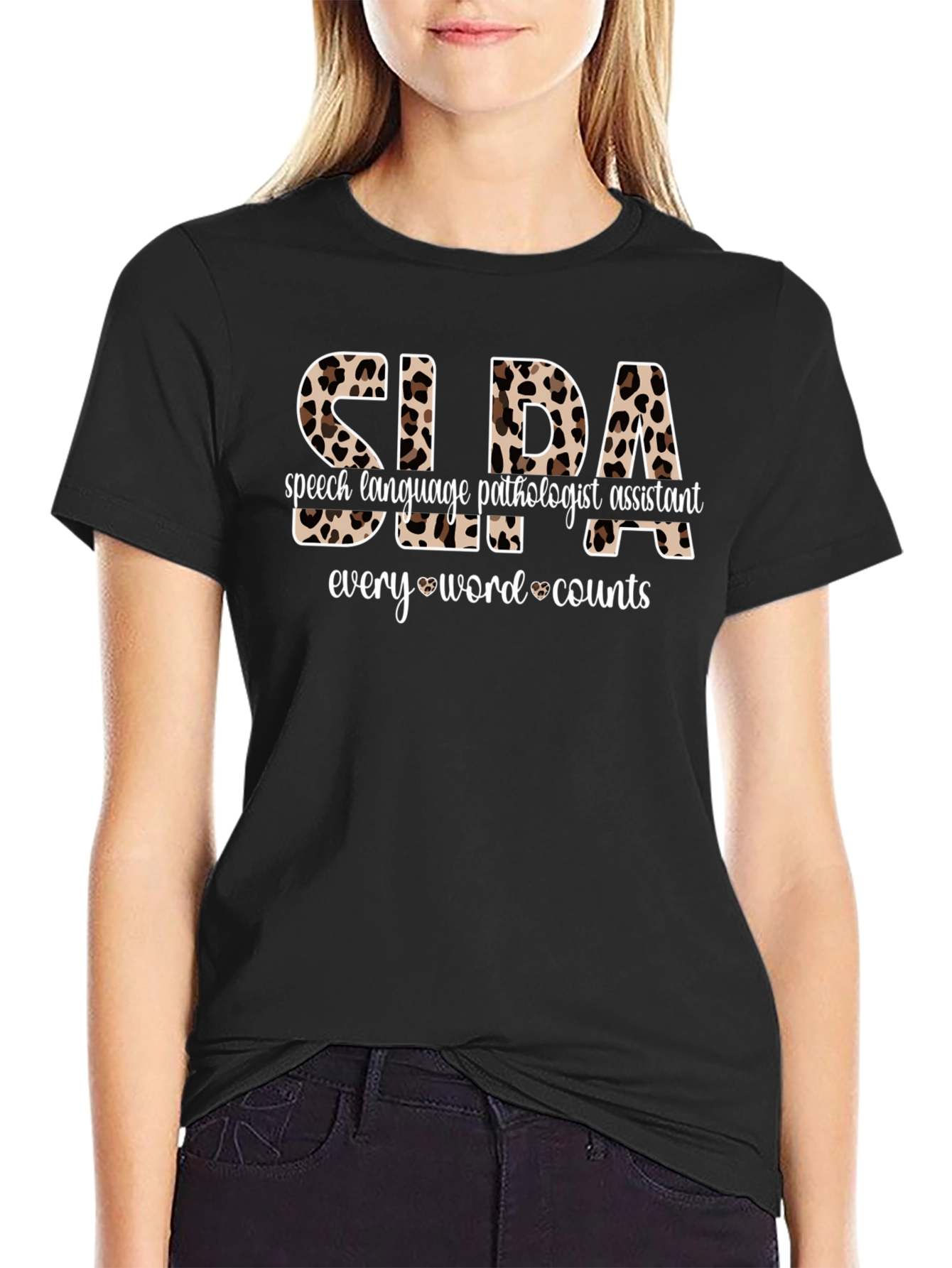 SLPA Leopard Print T-Shirt - Speech Language Pathologist Assistant