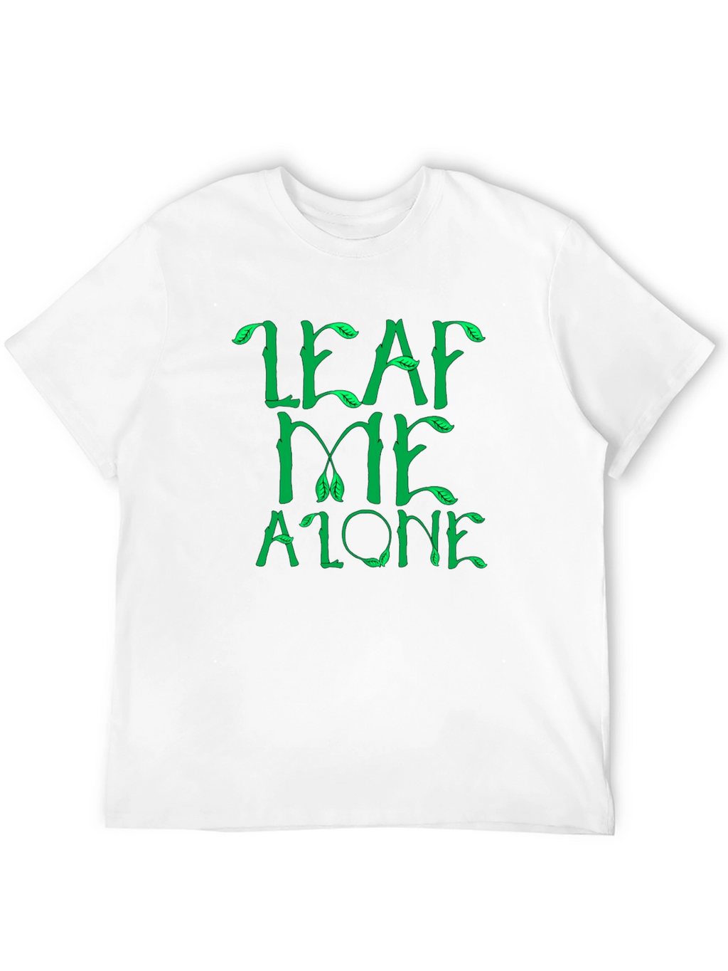 Leaf Me Alone Graphic Tee - Black Cotton T-Shirt