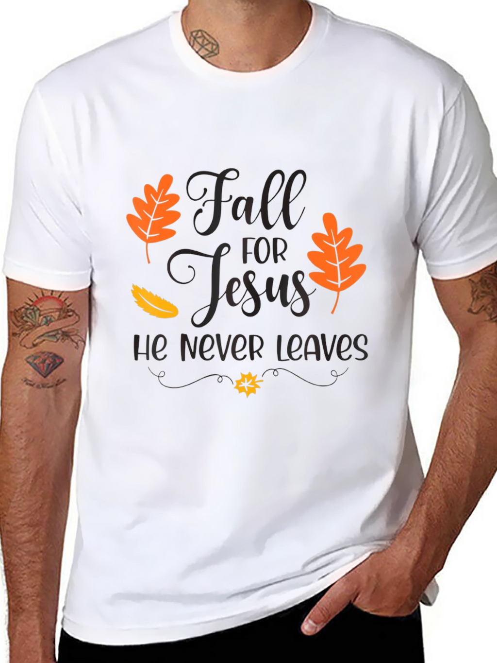 Fall For Jesus Black Graphic Tee