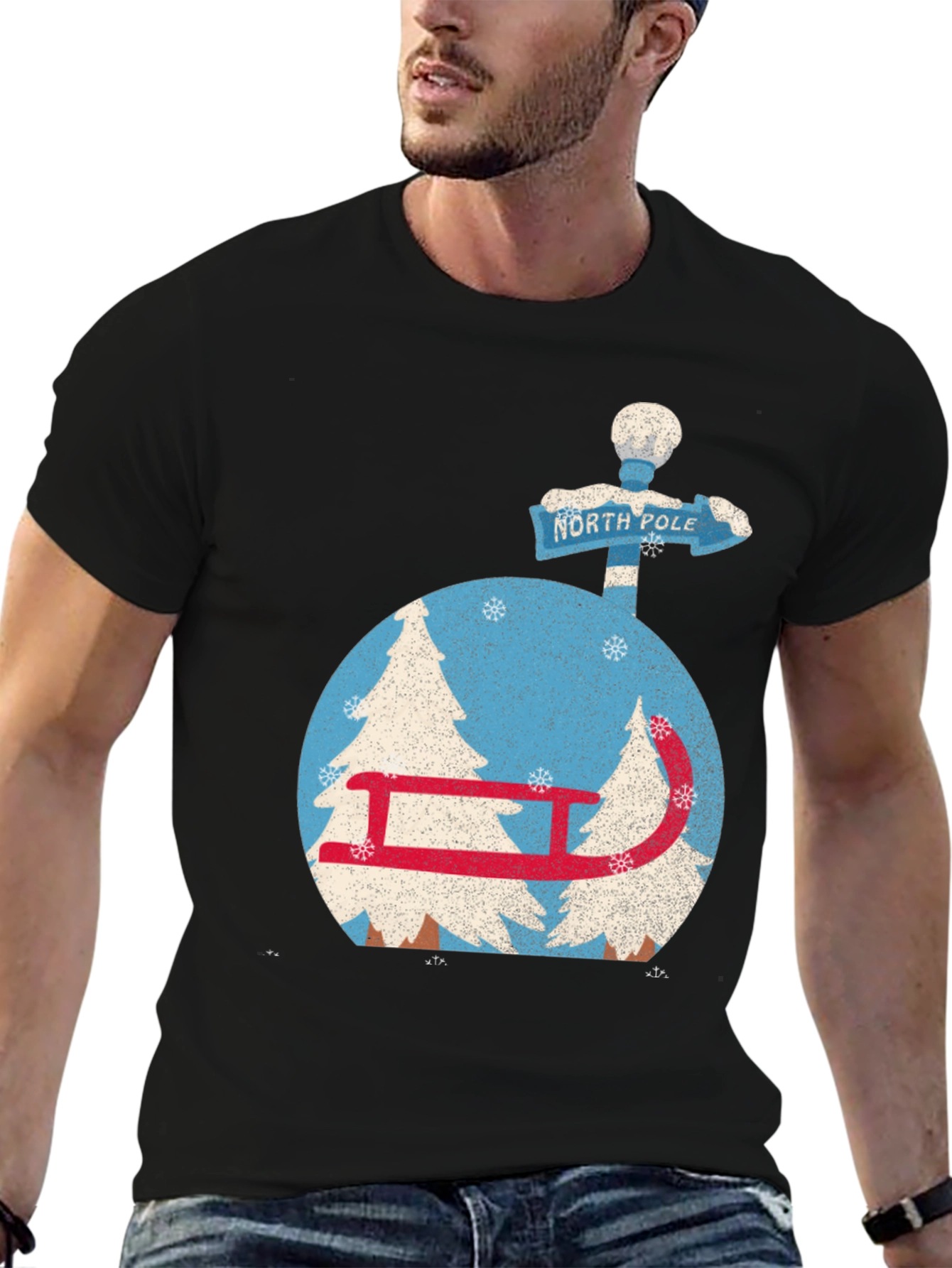 North Pole Winter Sleigh T-Shirt