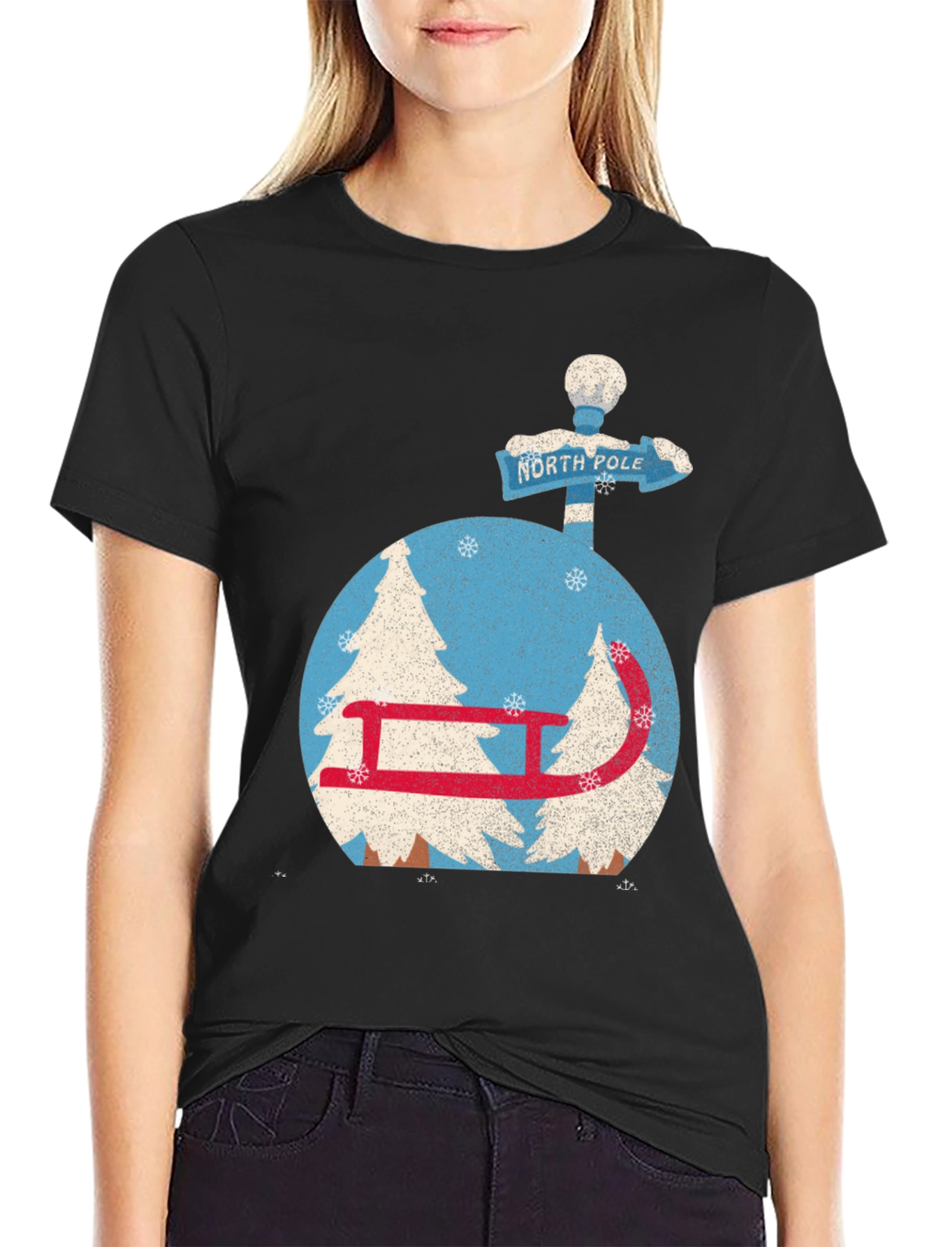 North Pole Winter Sleigh T-Shirt