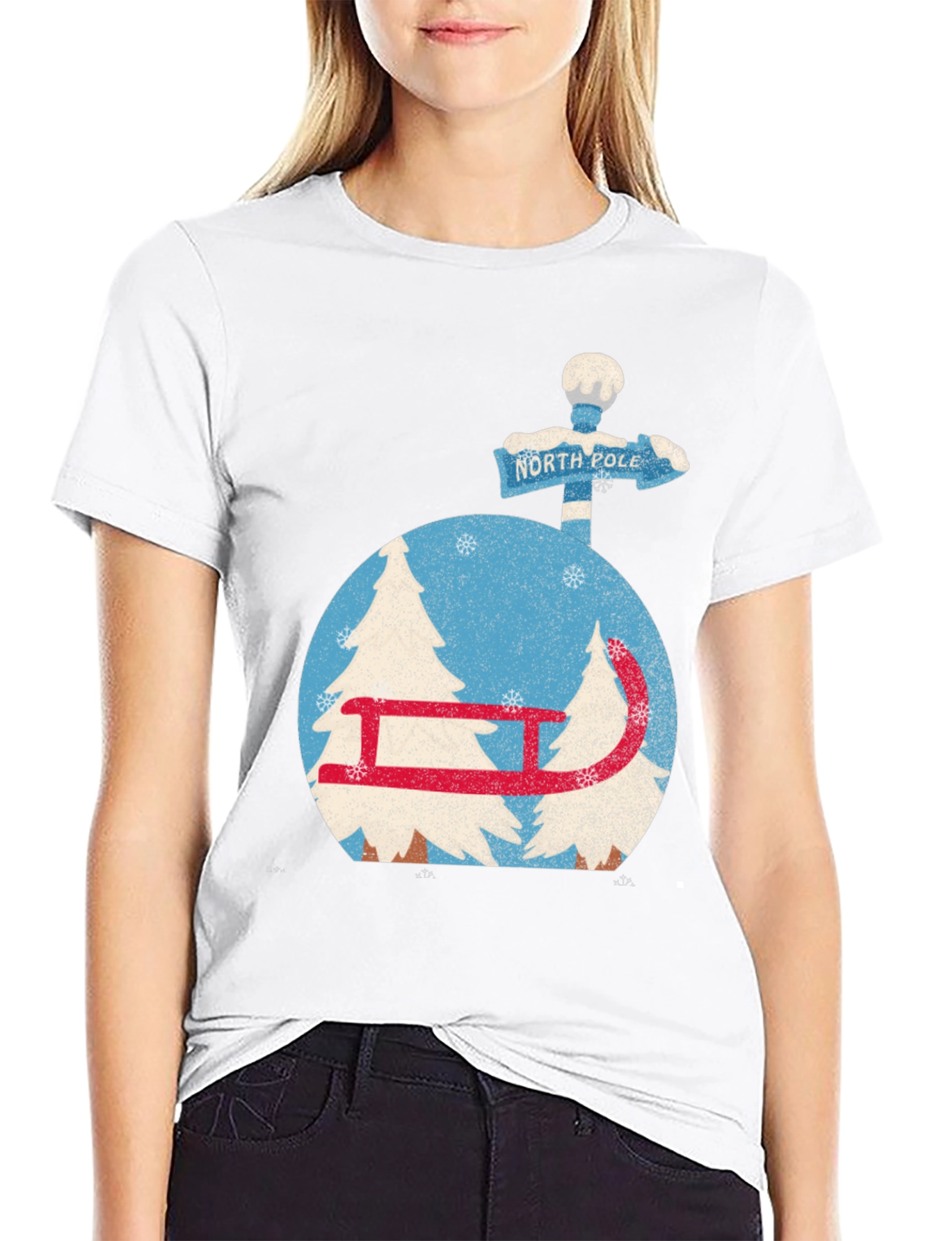 North Pole Winter Sleigh T-Shirt