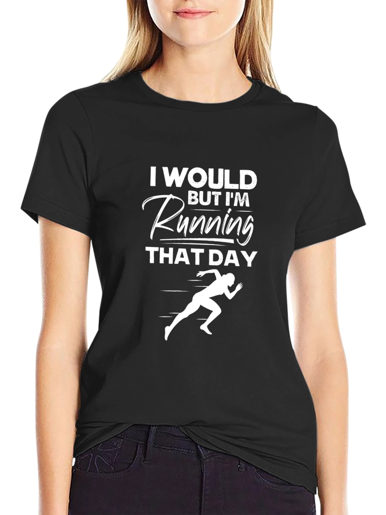 Running Day Graphic Tee - Black Cotton T-Shirt