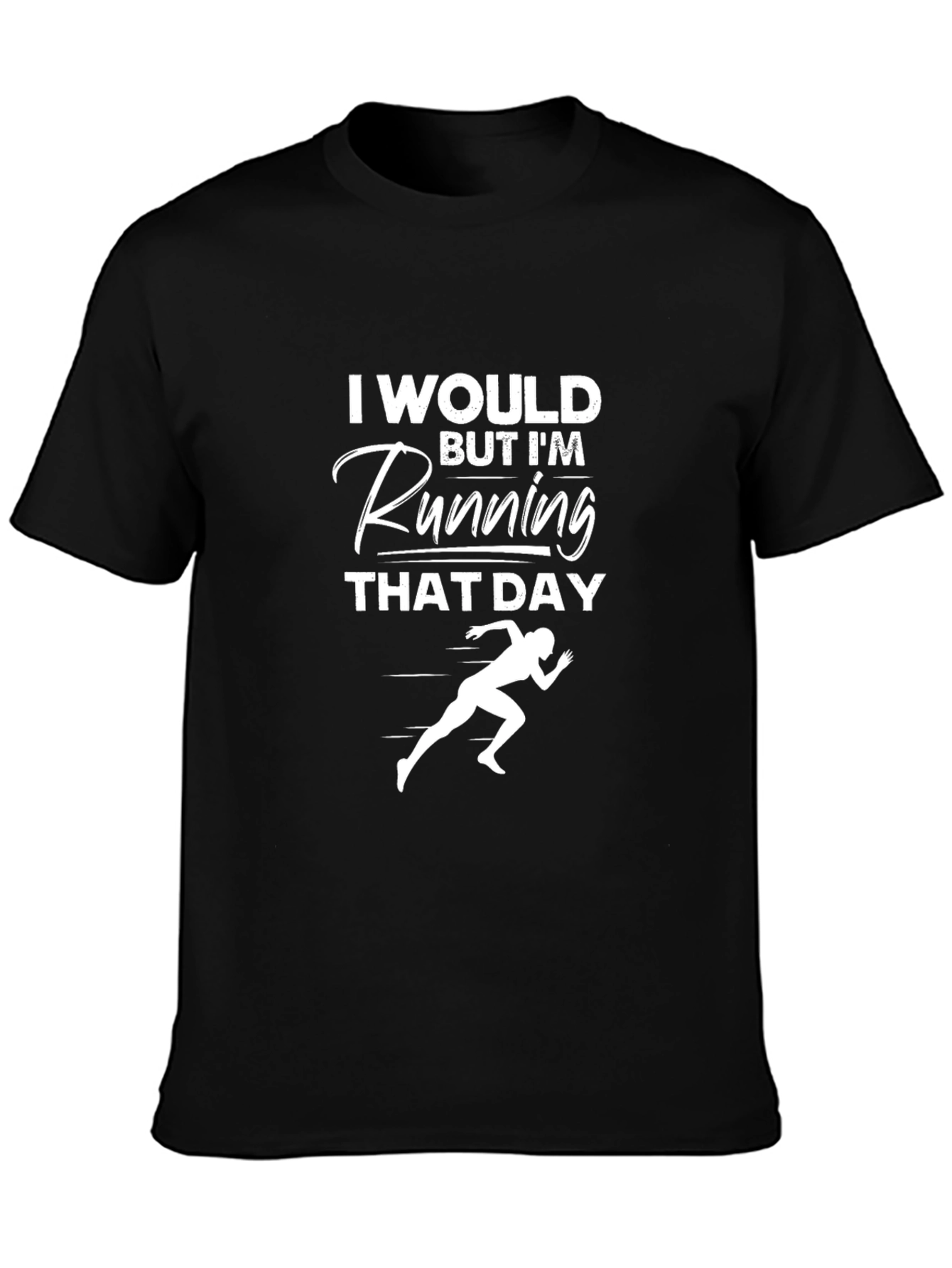 Running Day Graphic Tee - Black Cotton T-Shirt