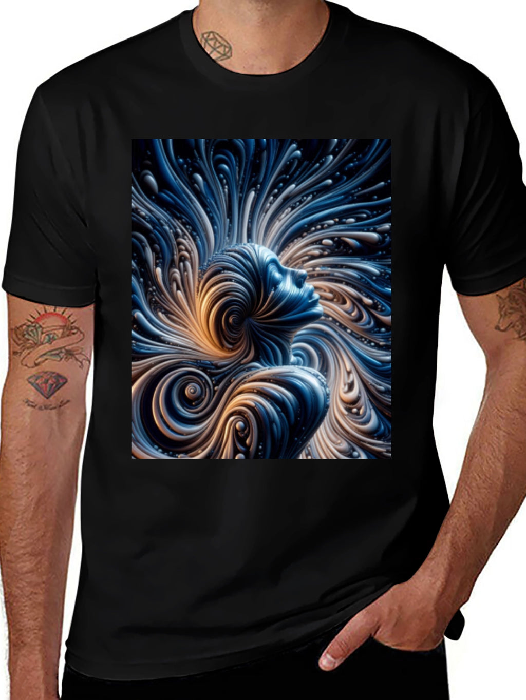 Abstract Mind T-Shirt - Black Cotton Tee