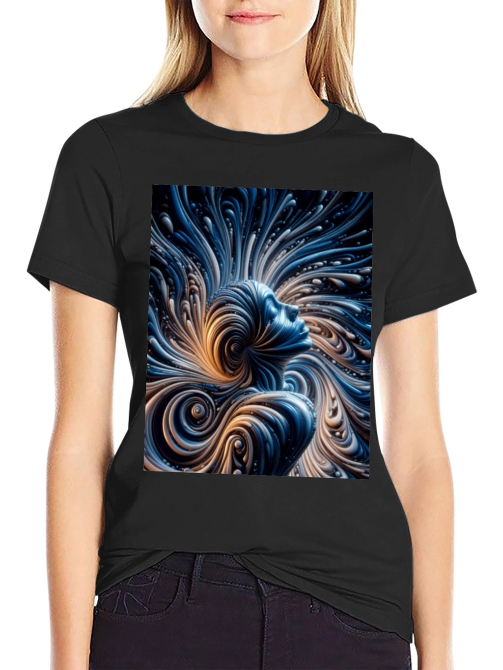 Abstract Mind T-Shirt - Black Cotton Tee