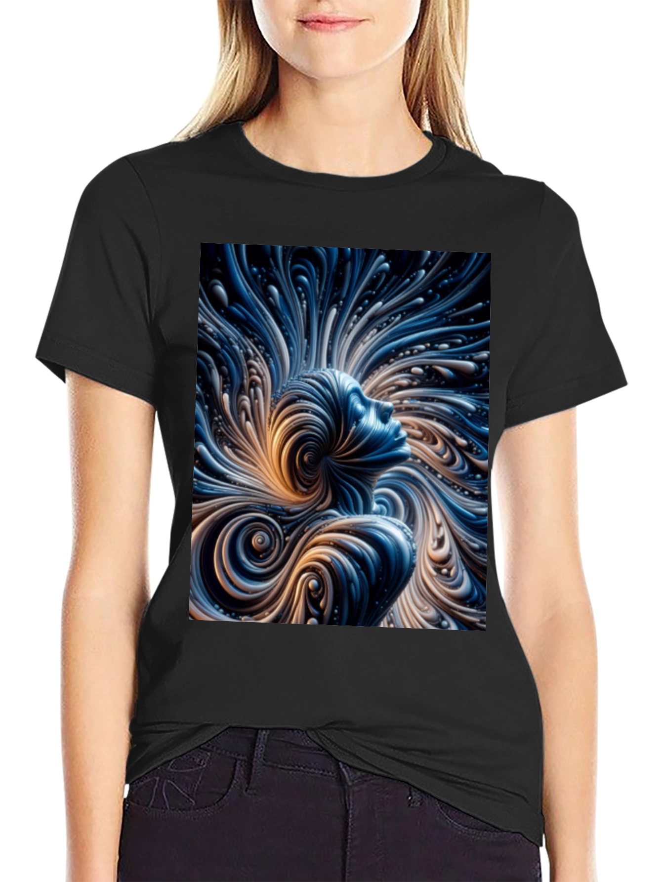 Abstract Mind T-Shirt - Black Cotton Tee