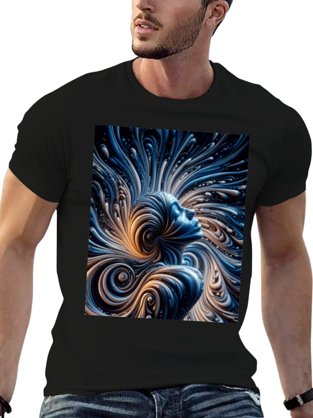 Abstract Mind T-Shirt - Black Cotton Tee