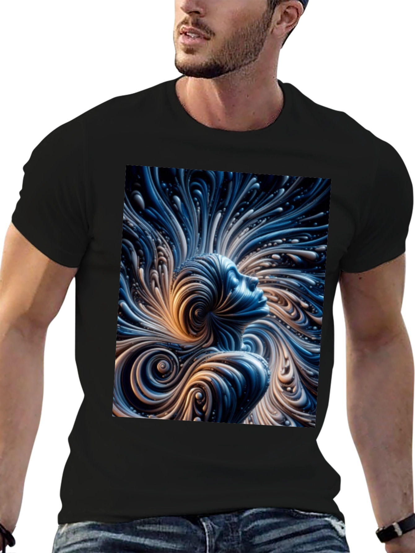 Abstract Mind T-Shirt - Black Cotton Tee