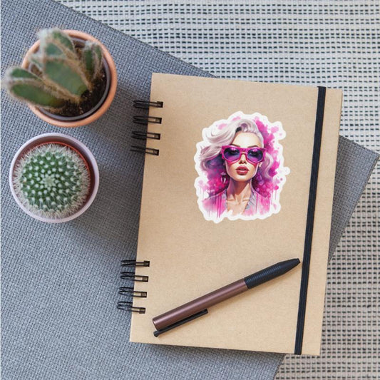 Vibrant Femme with Pink Sunglasses