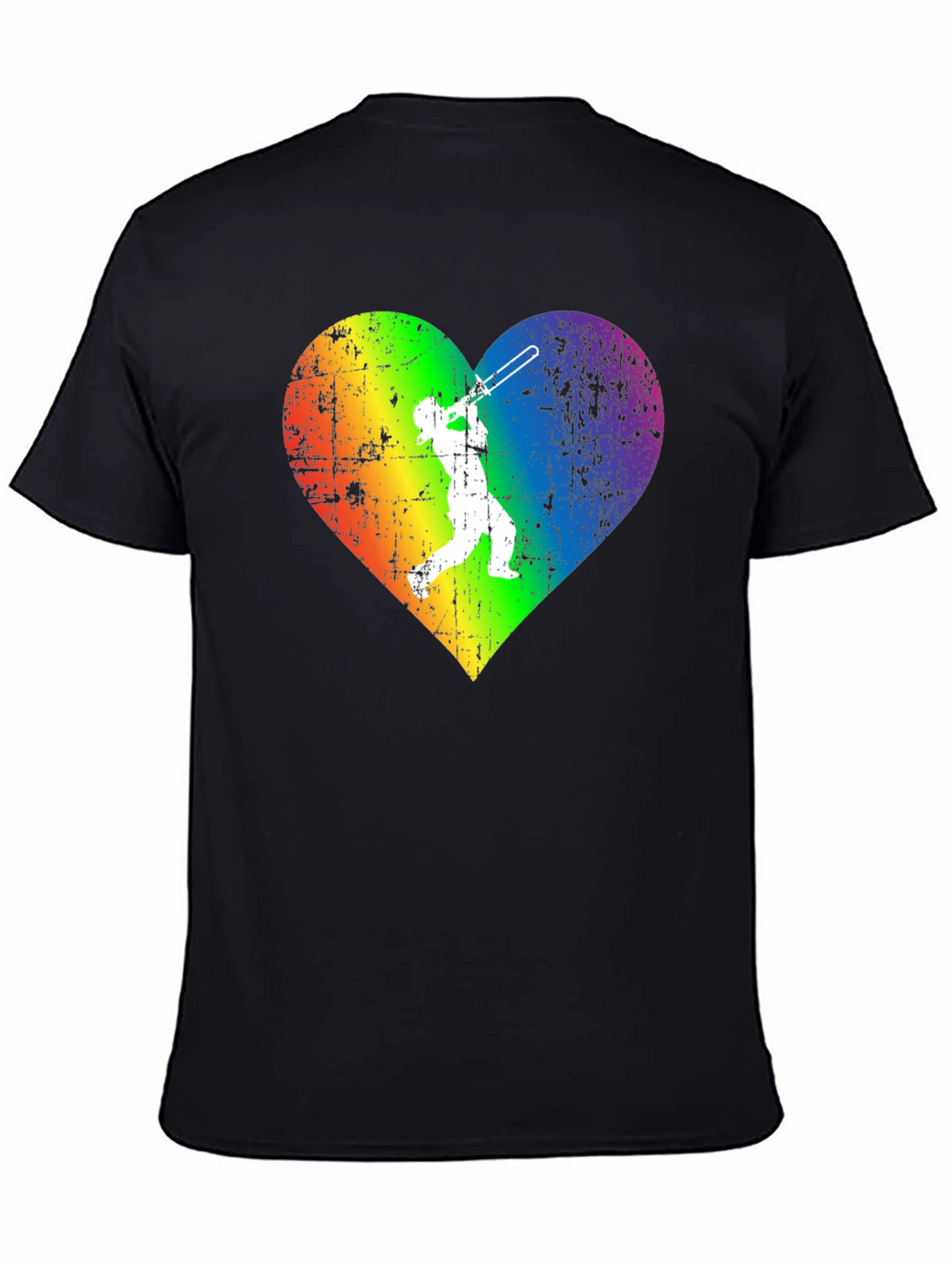 Rainbow Heart Trombone Player T-Shirt