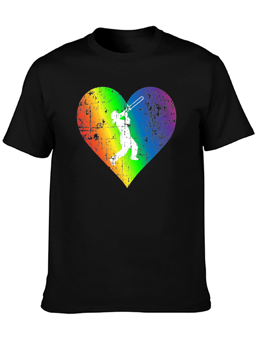 Rainbow Heart Trombone Player T-Shirt