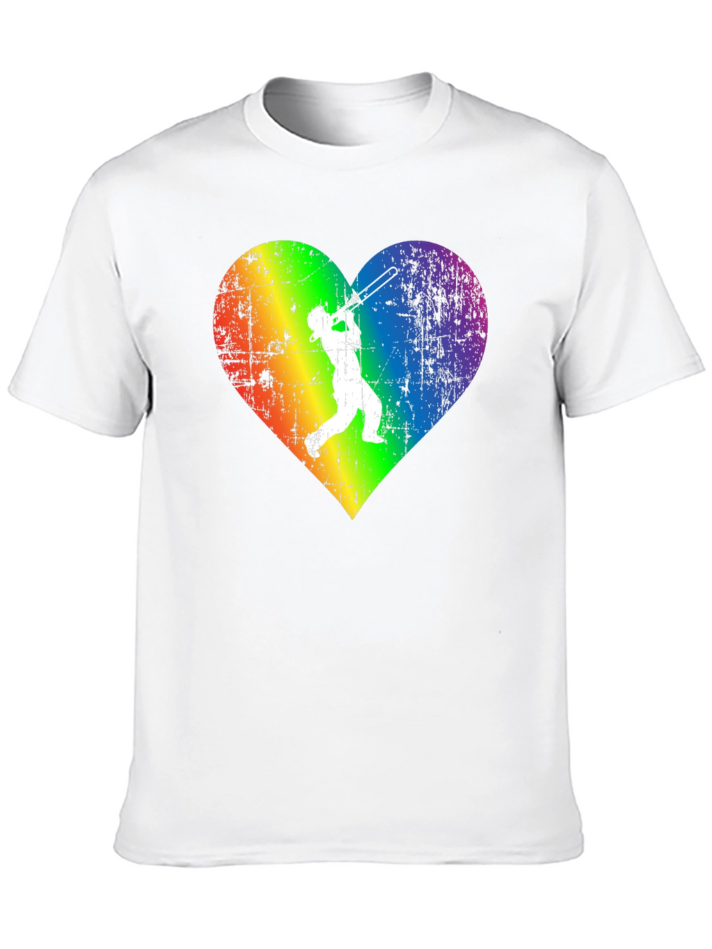 Rainbow Heart Trombone Player T-Shirt