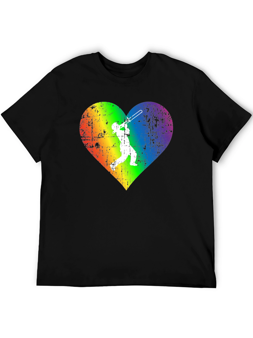 Rainbow Heart Trombone Player T-Shirt