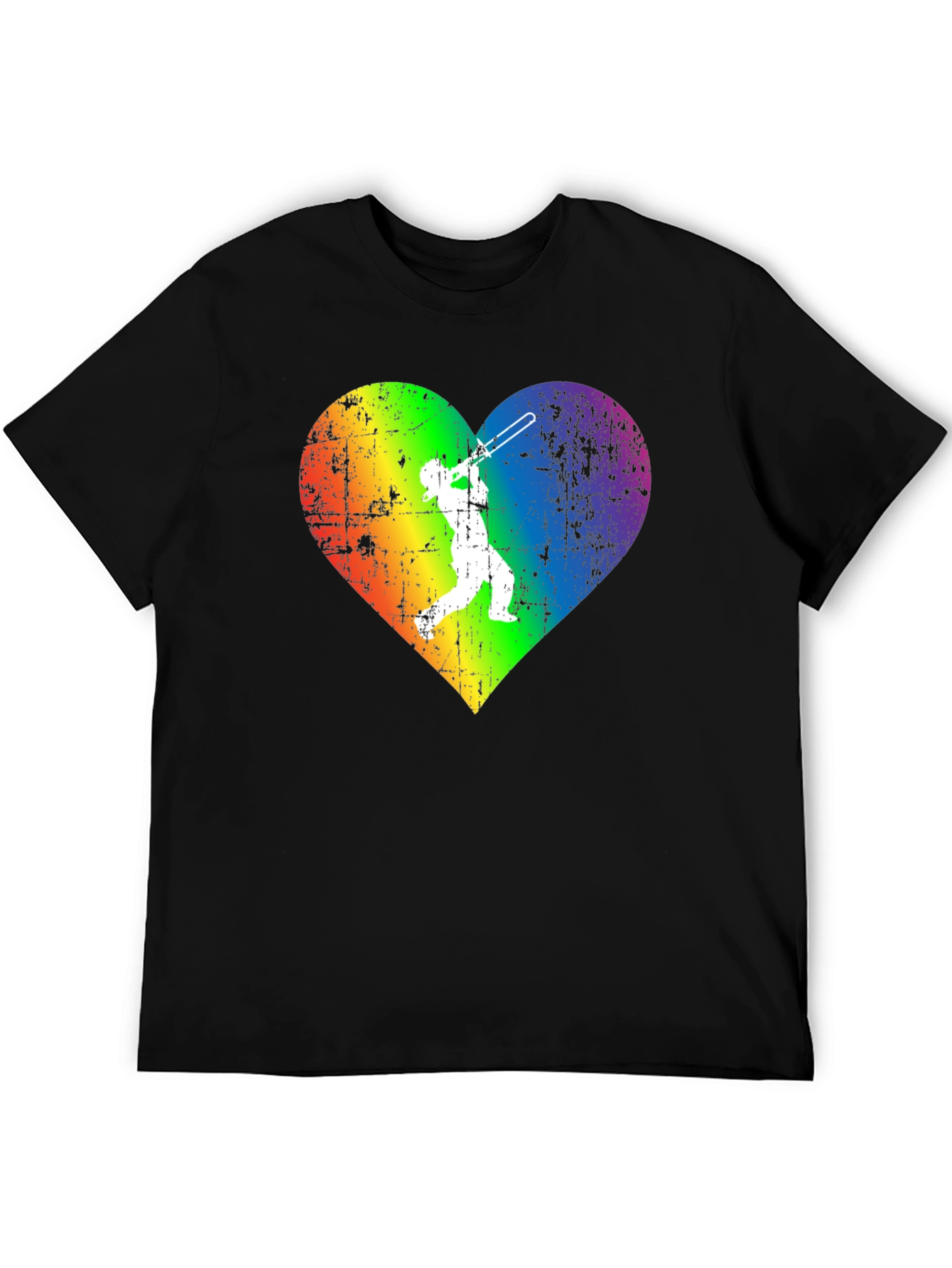 Rainbow Heart Trombone Player T-Shirt