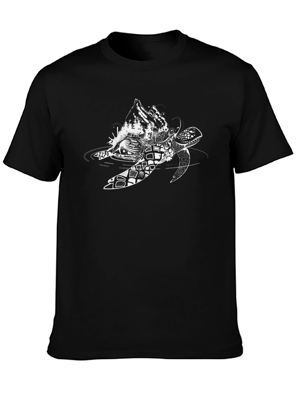Black Turtle Graphic Tee - Unique Design
