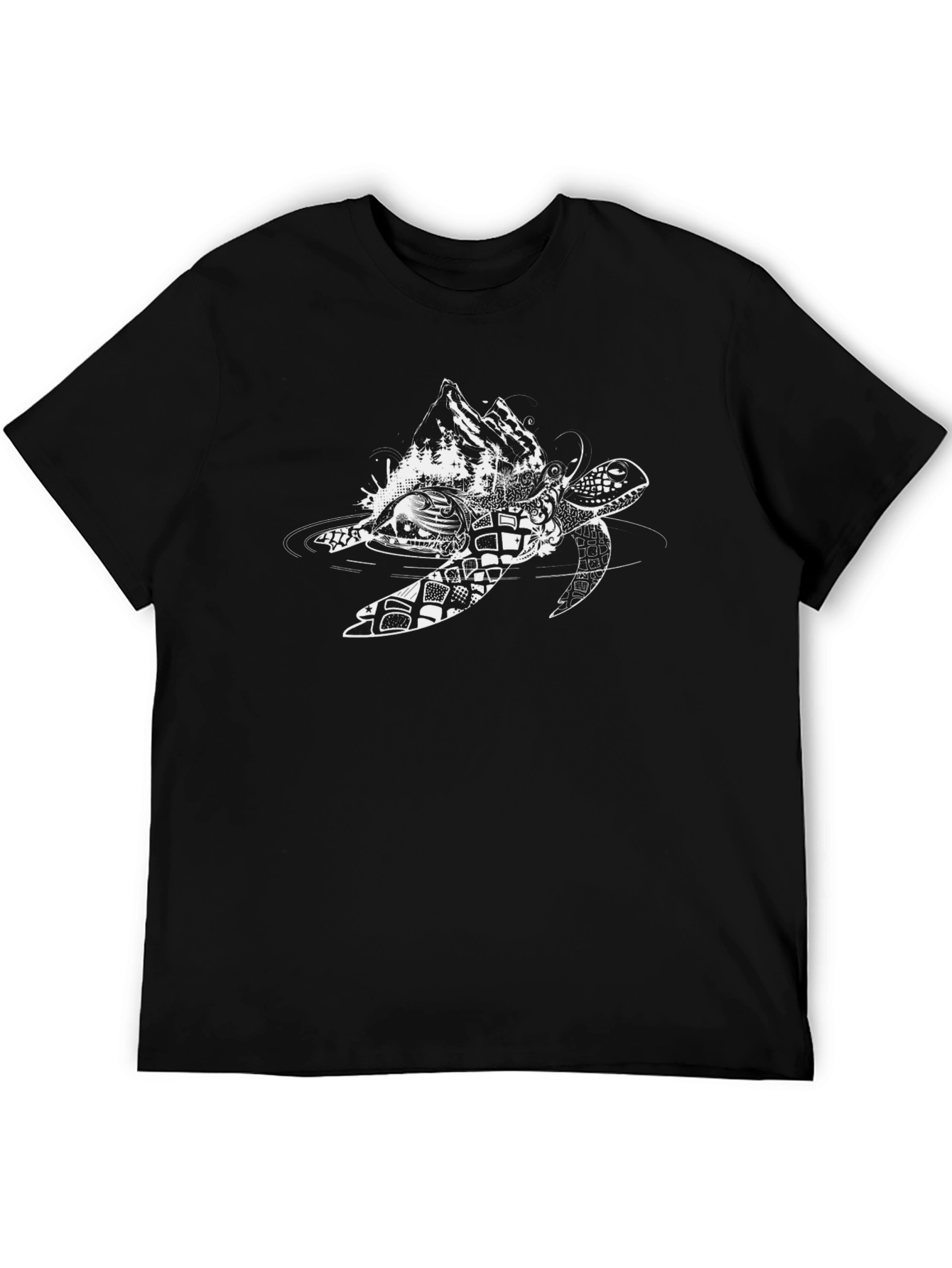 Black Turtle Graphic Tee - Unique Design