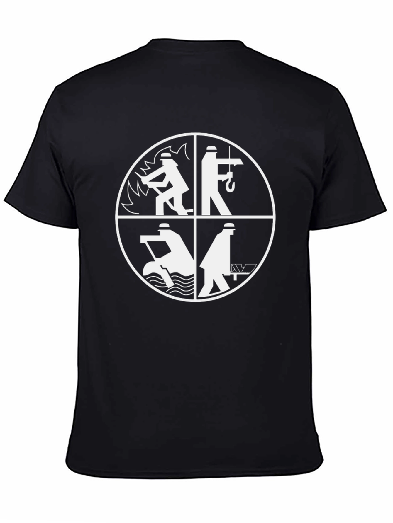 Unique Symbol Graphic Mens Black T-Shirt