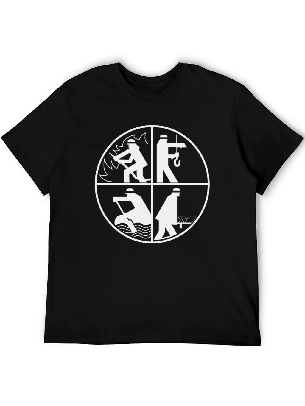 Unique Symbol Graphic Mens Black T-Shirt
