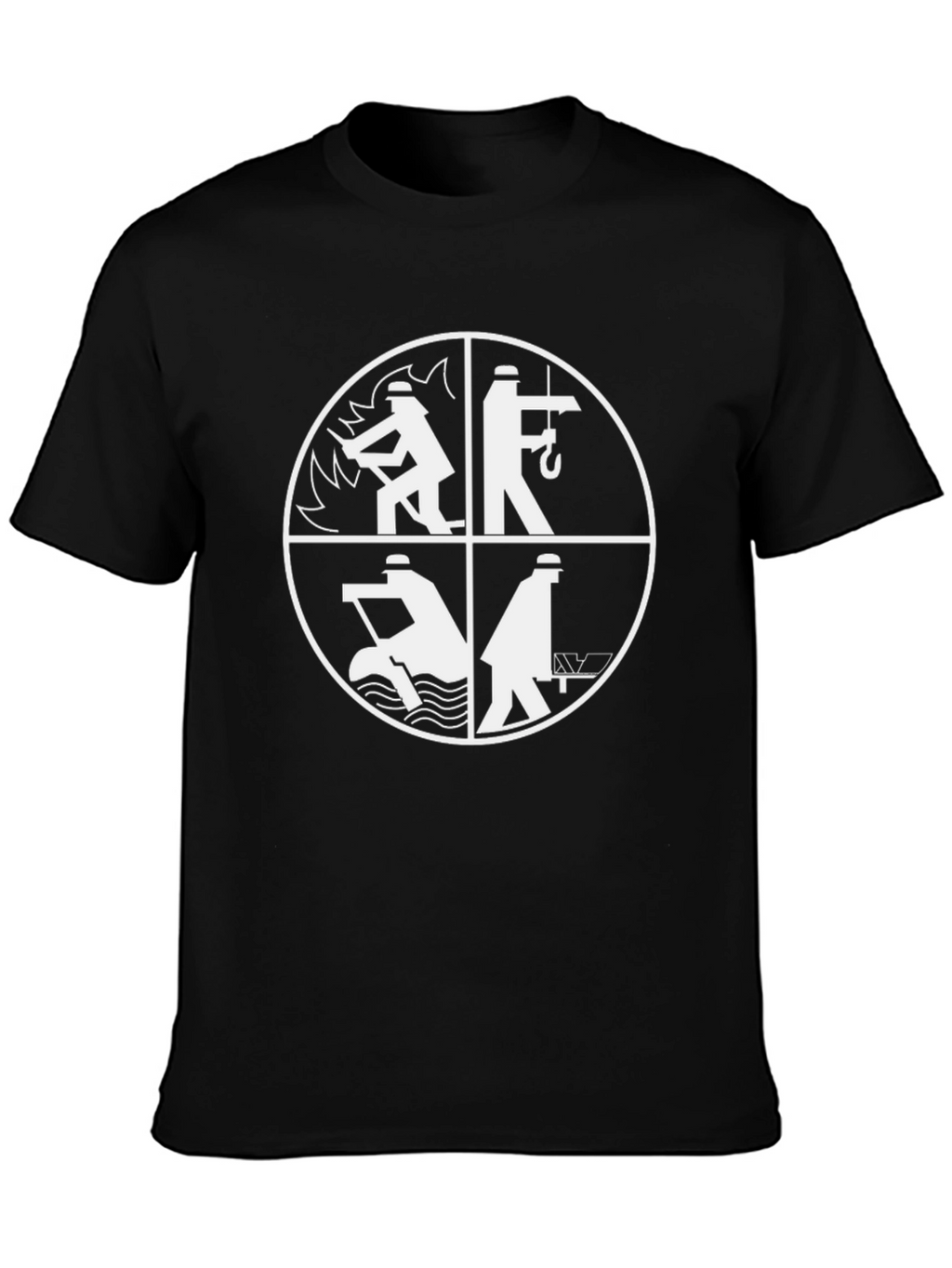Unique Symbol Graphic Mens Black T-Shirt