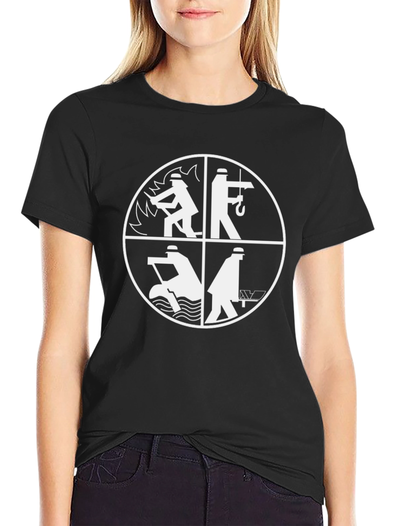 Unique Symbol Graphic Mens Black T-Shirt