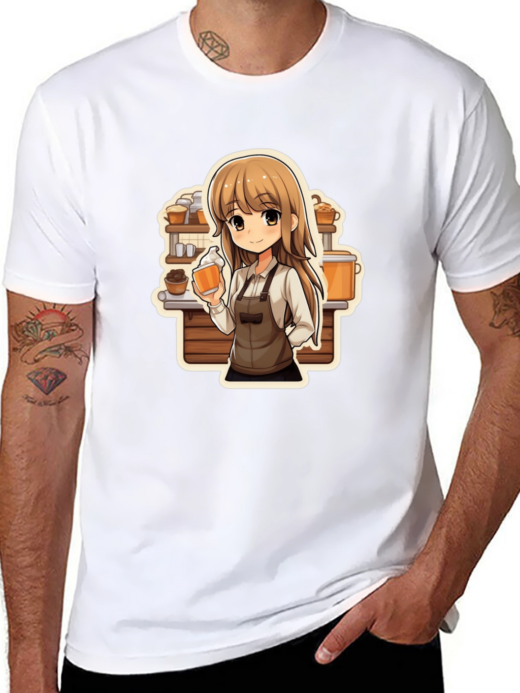 Anime Barista T-Shirt - Unique Manga Style