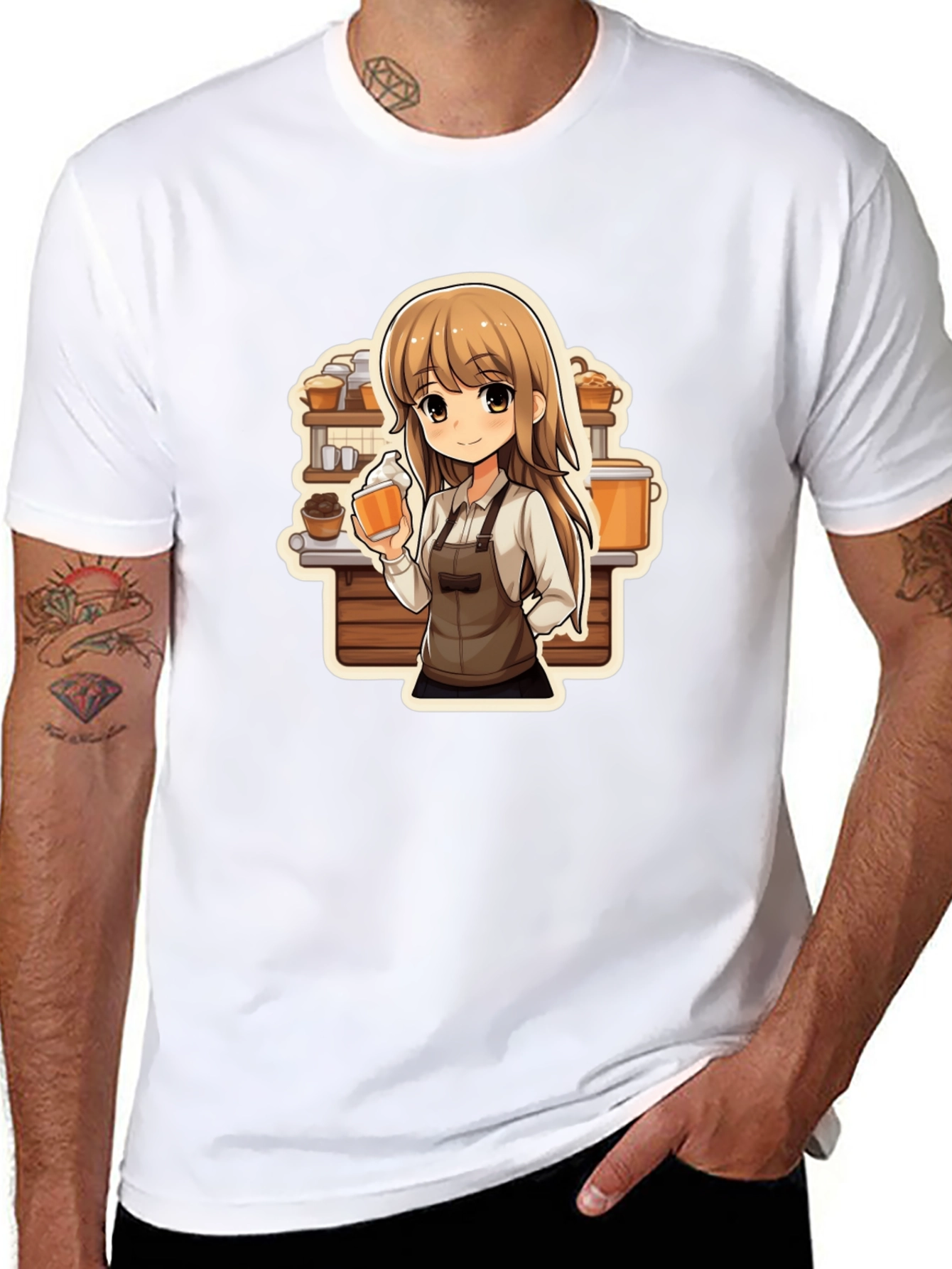 Anime Barista T-Shirt - Unique Manga Style