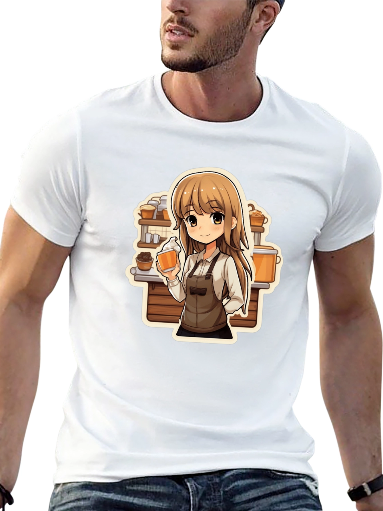 Anime Barista T-Shirt - Unique Manga Style