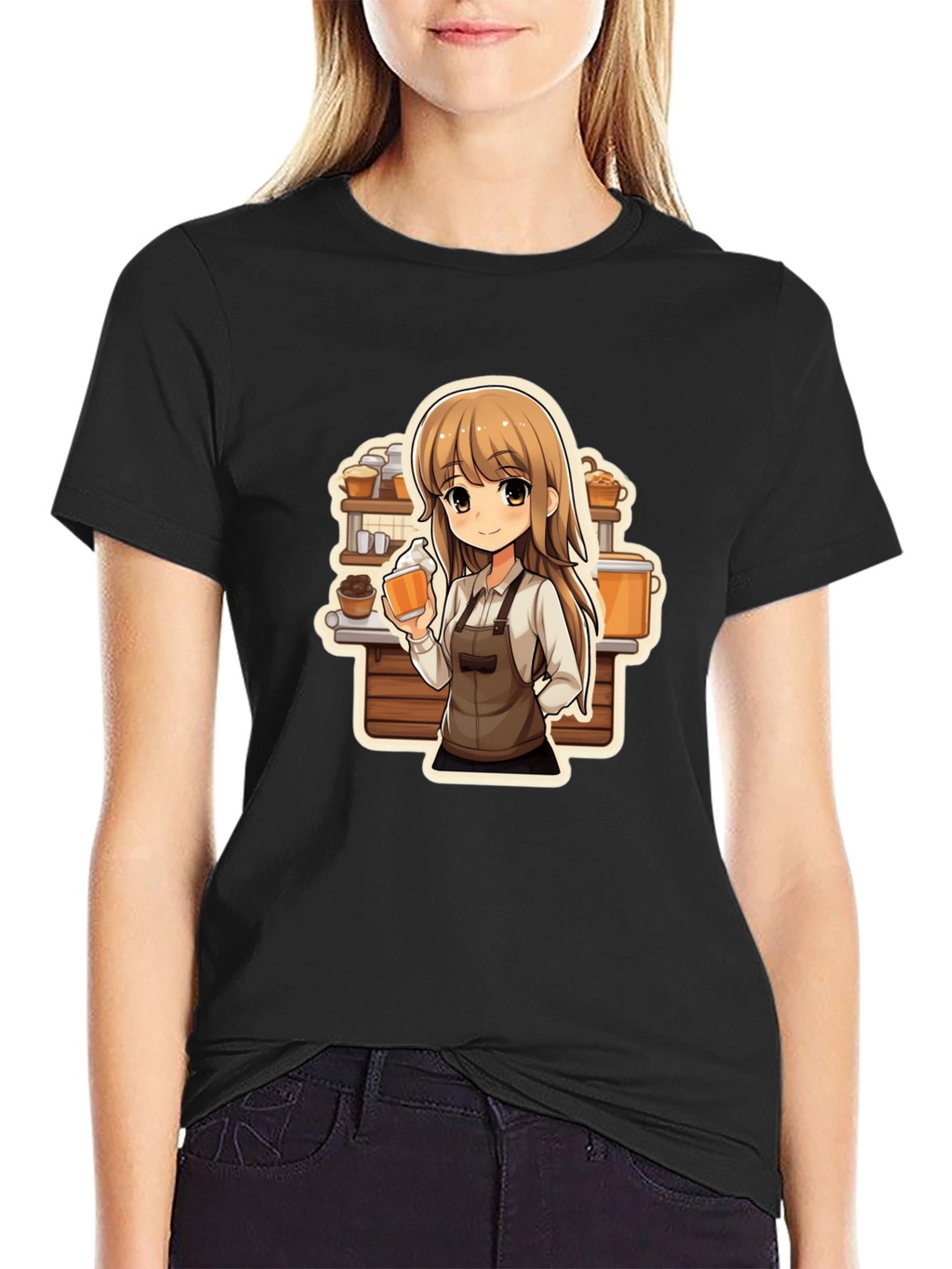 Anime Barista T-Shirt - Unique Manga Style
