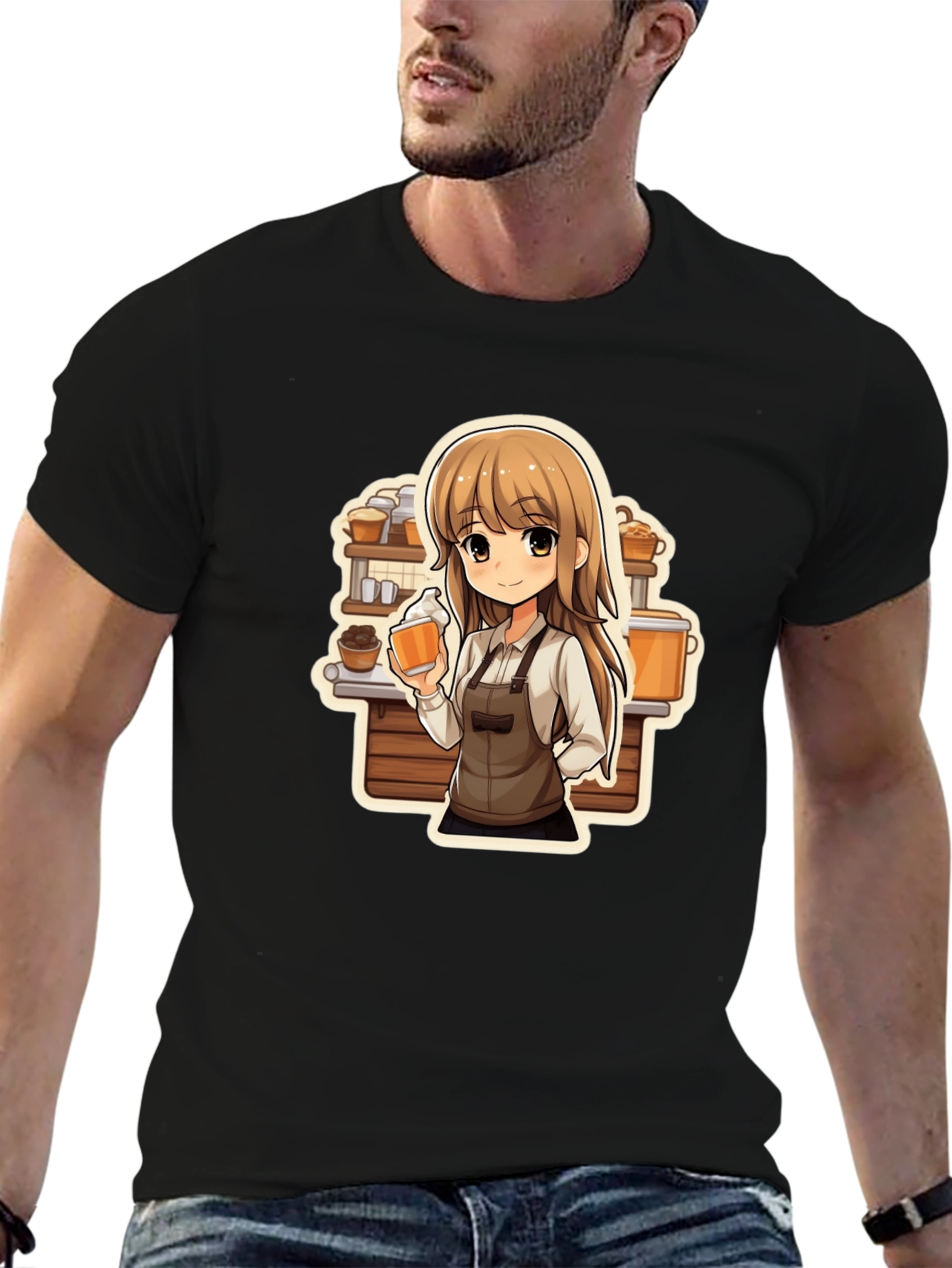 Anime Barista T-Shirt - Unique Manga Style